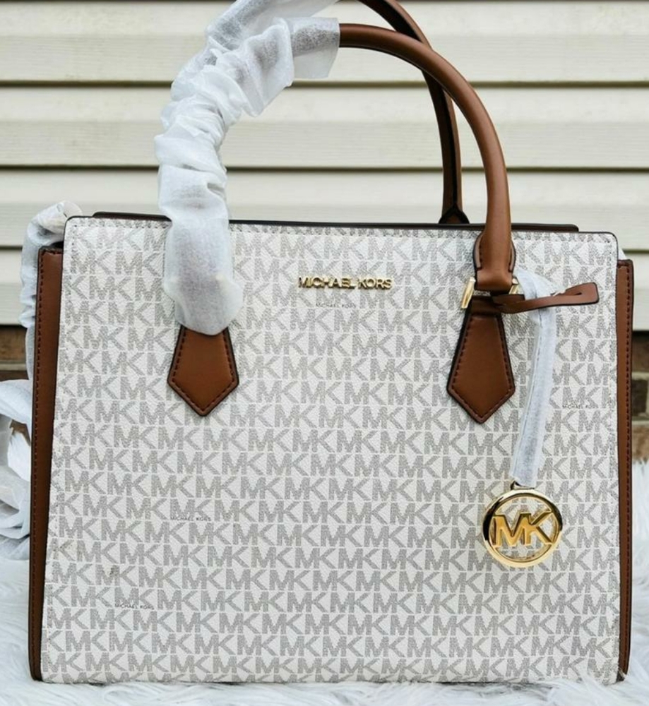Michael kors purse large leather hope satchel vanilla